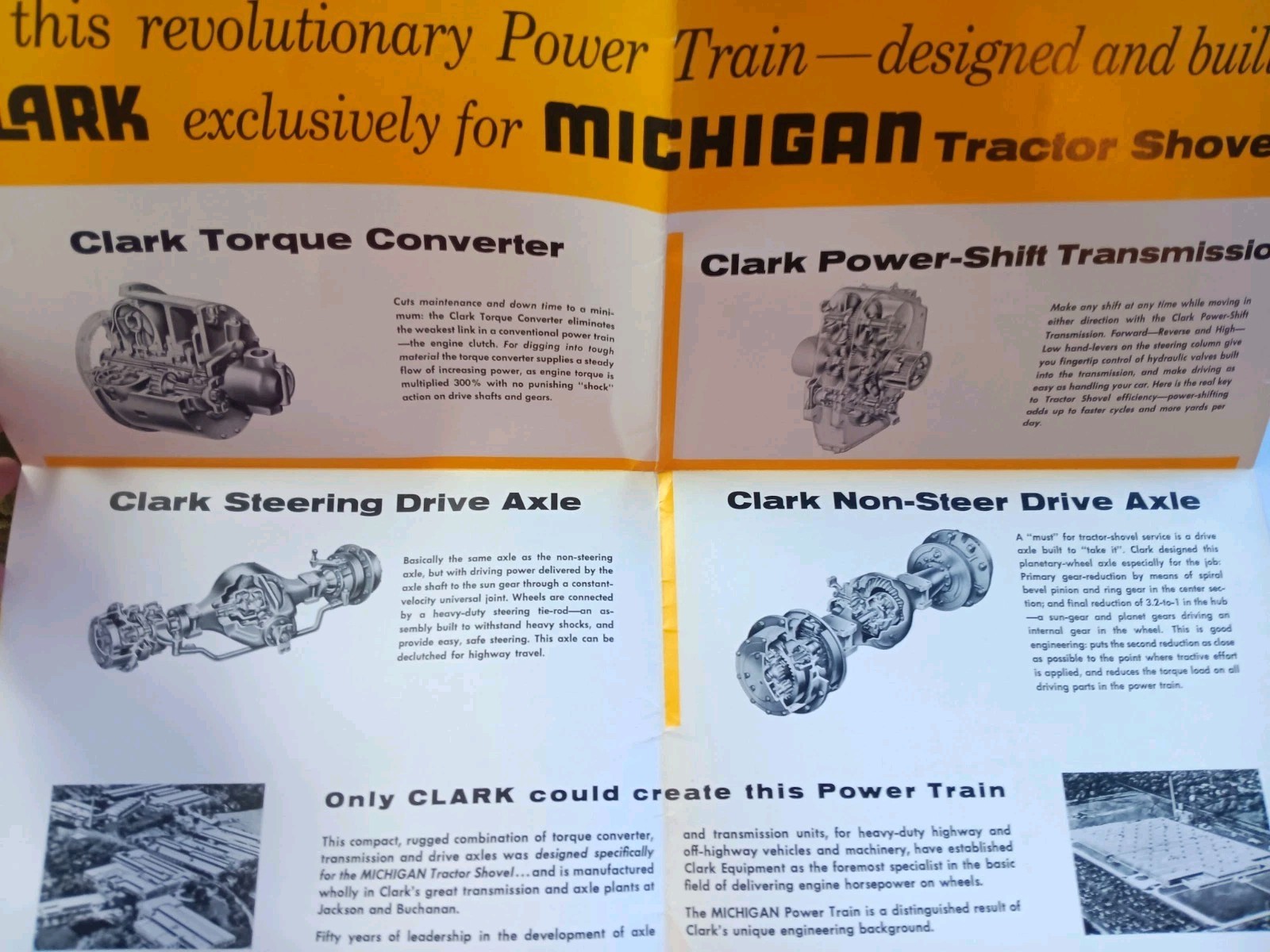 Clark Michigan Large Poster Power TRAINS for Wheel Loader