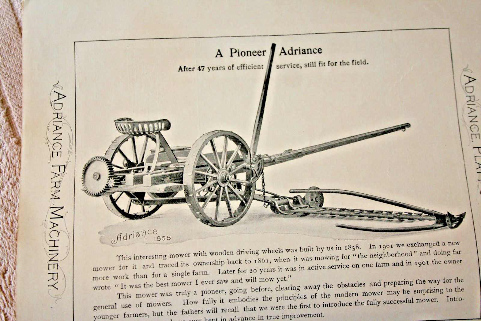 ADRIANCE FARM MACHINERY 1904