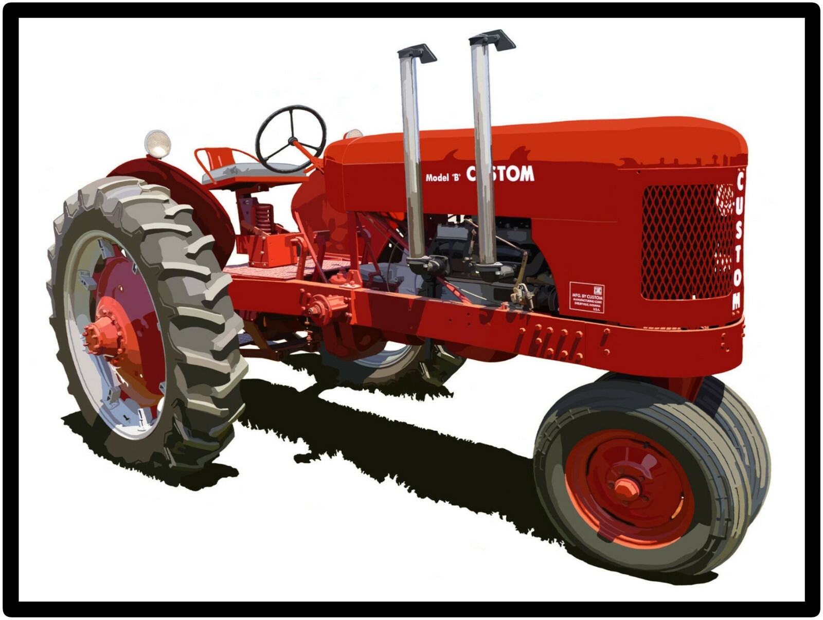 Custom Tractors New Metal Sign: Model B Featured – Large Size