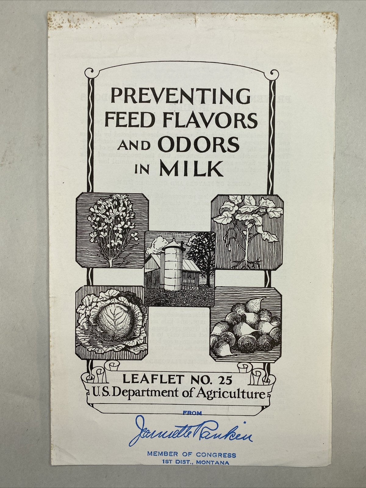 1935 USDA Farmers&rsquo; Bulletin No. 25 Preventing feed flavors in odors in milk