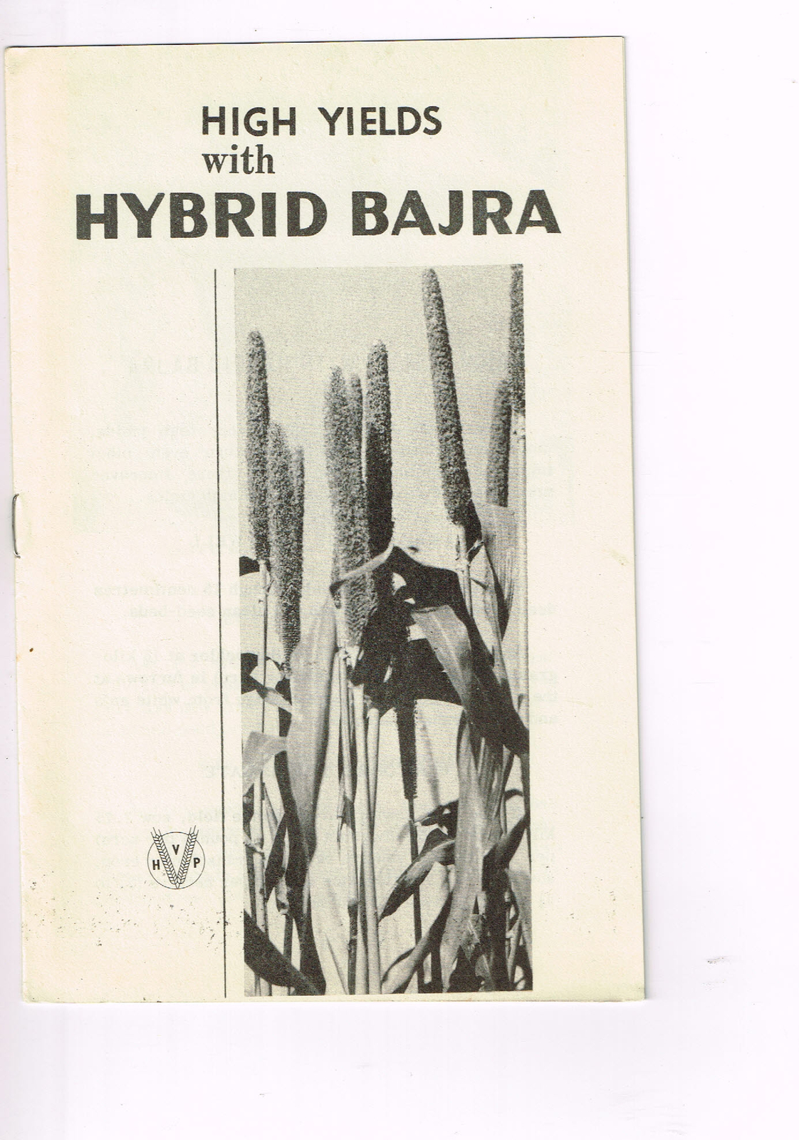 Vintage 1960s Farm Brochure India New Delhi High Yields Hybrid Bajra