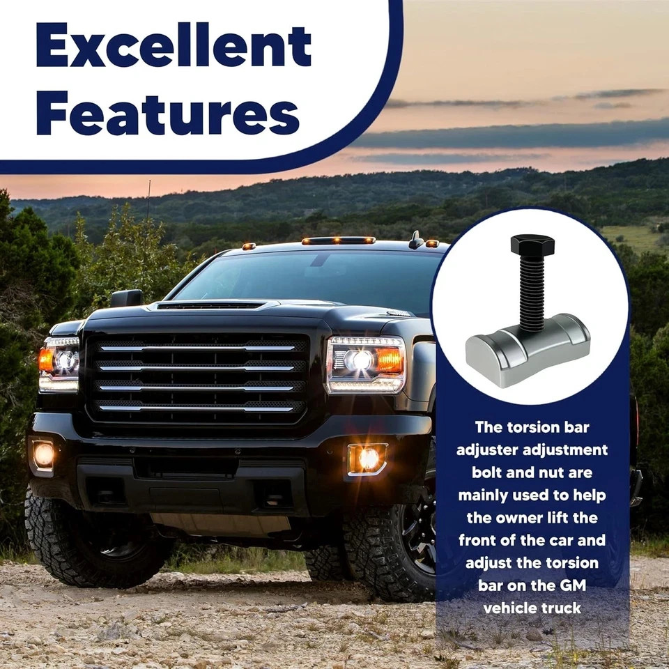 Torsion Bar Adjustment Bolt and Lock Nut Fit for Chevrolet Silverado Tahoe GM…