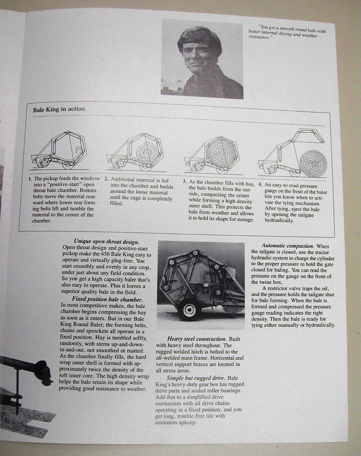 Avco New Idea 456 Round Baler Brochure 8050-34