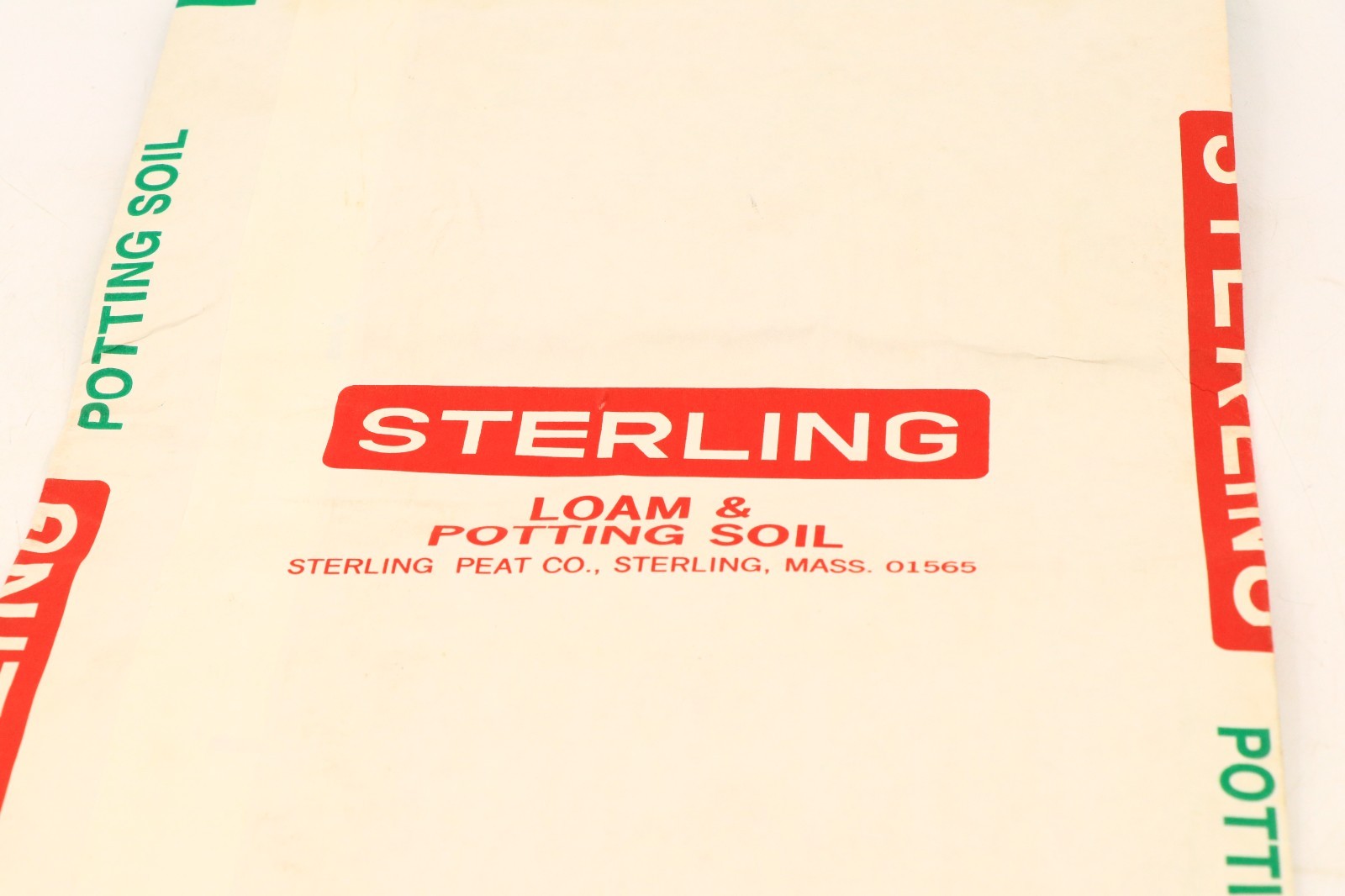 Vintage Sterling Peat Co. Mass MA Loam Bag 25 lb Unused Advertising Lot Of 2