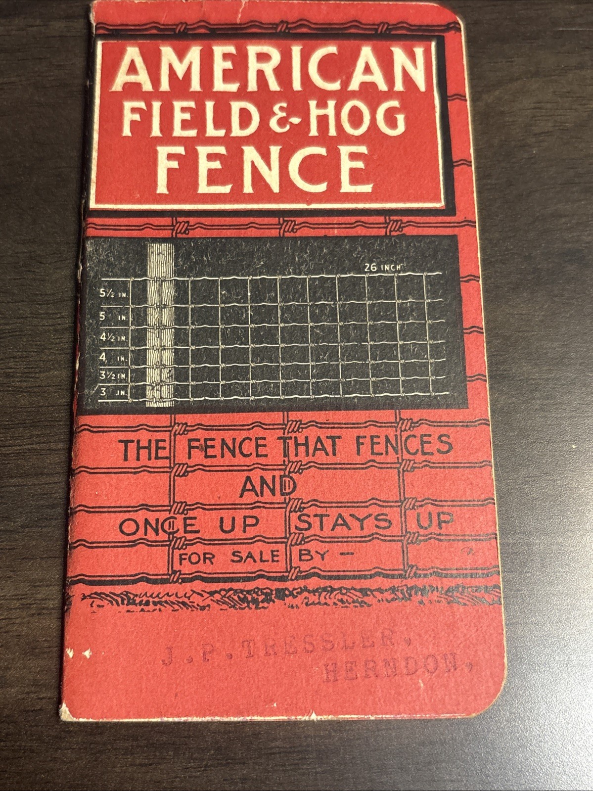 Antique 1902 American Field & Hog Fence Notebook – Farm – Herndon, Pennsylvania