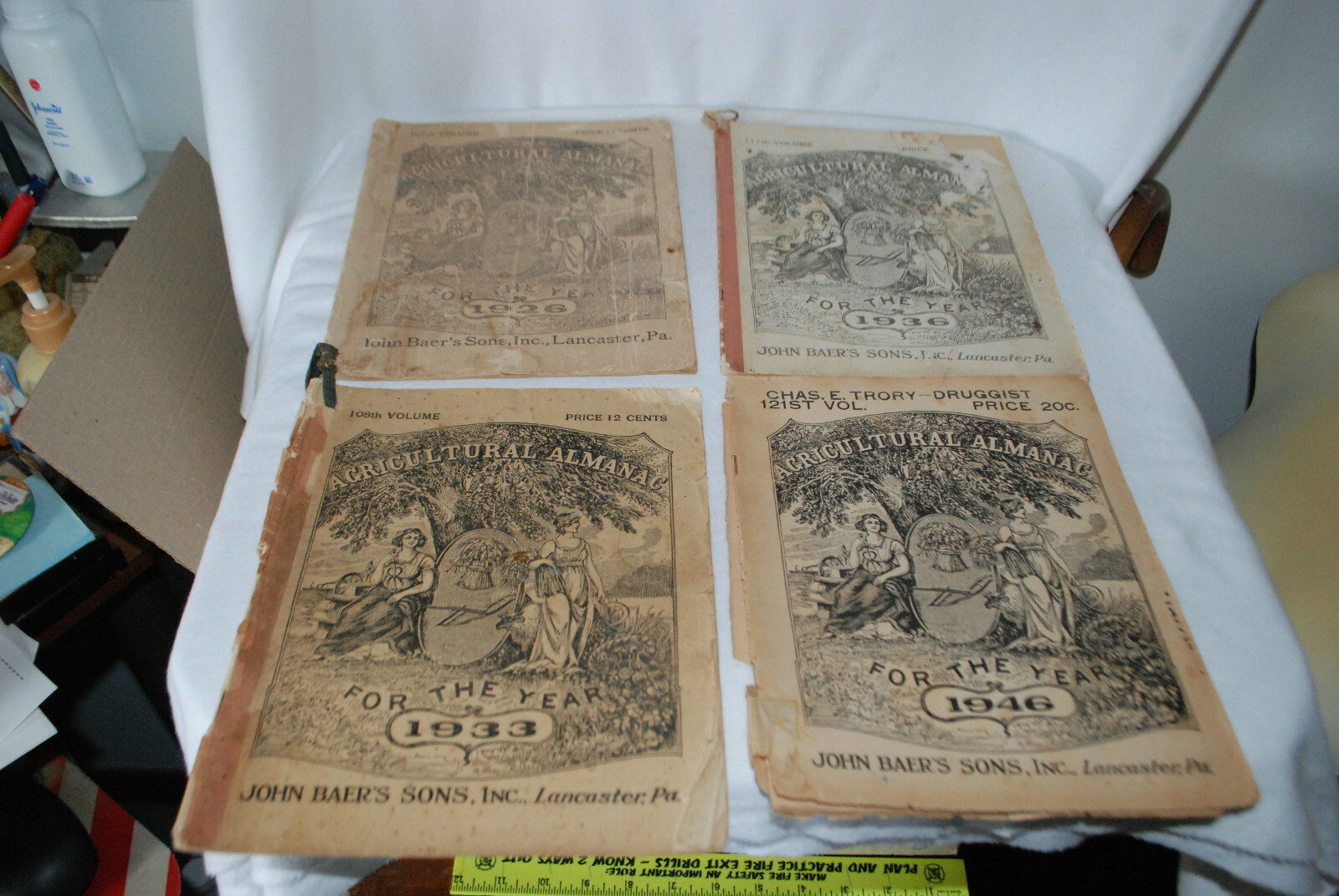 Vintage LOT Of 16 John Baer’s Sons Agricultural Almanac Lancaster, PA 1908…