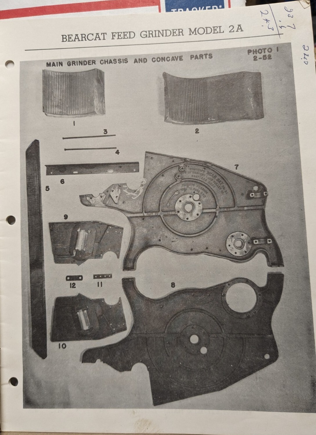 1963 Repair Parts List Bear Cat Feed Grinder 2A Western Land Roller Hastings NE