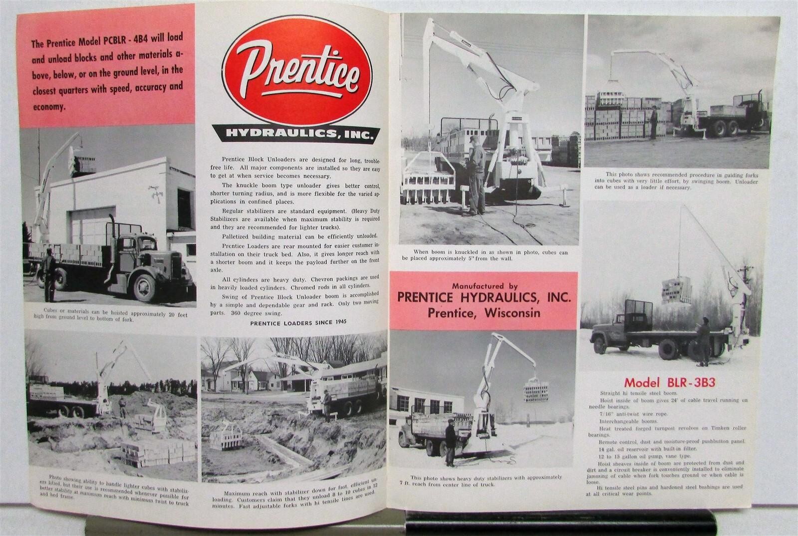 1940s Prentice Hydraulics Inc PCBLR 4B4 Block Unloader Construction Brochure