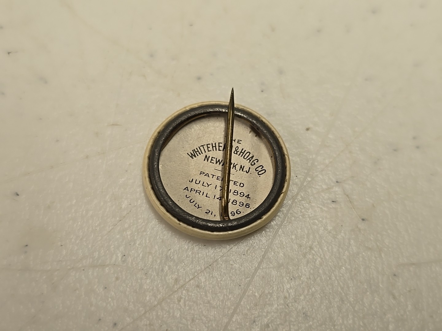 Antique 7/8&Prime; Bucher & Gibbs Imperial Plow Advertising Celluloid Pinback