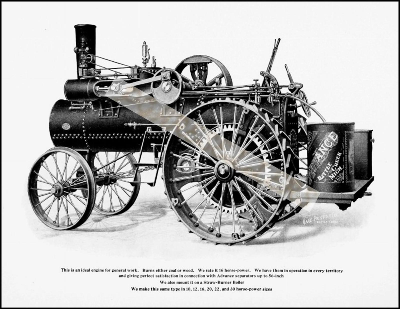 Advance Tractor Company Vintage Reproduction Photograph Print 8.5×11 inches