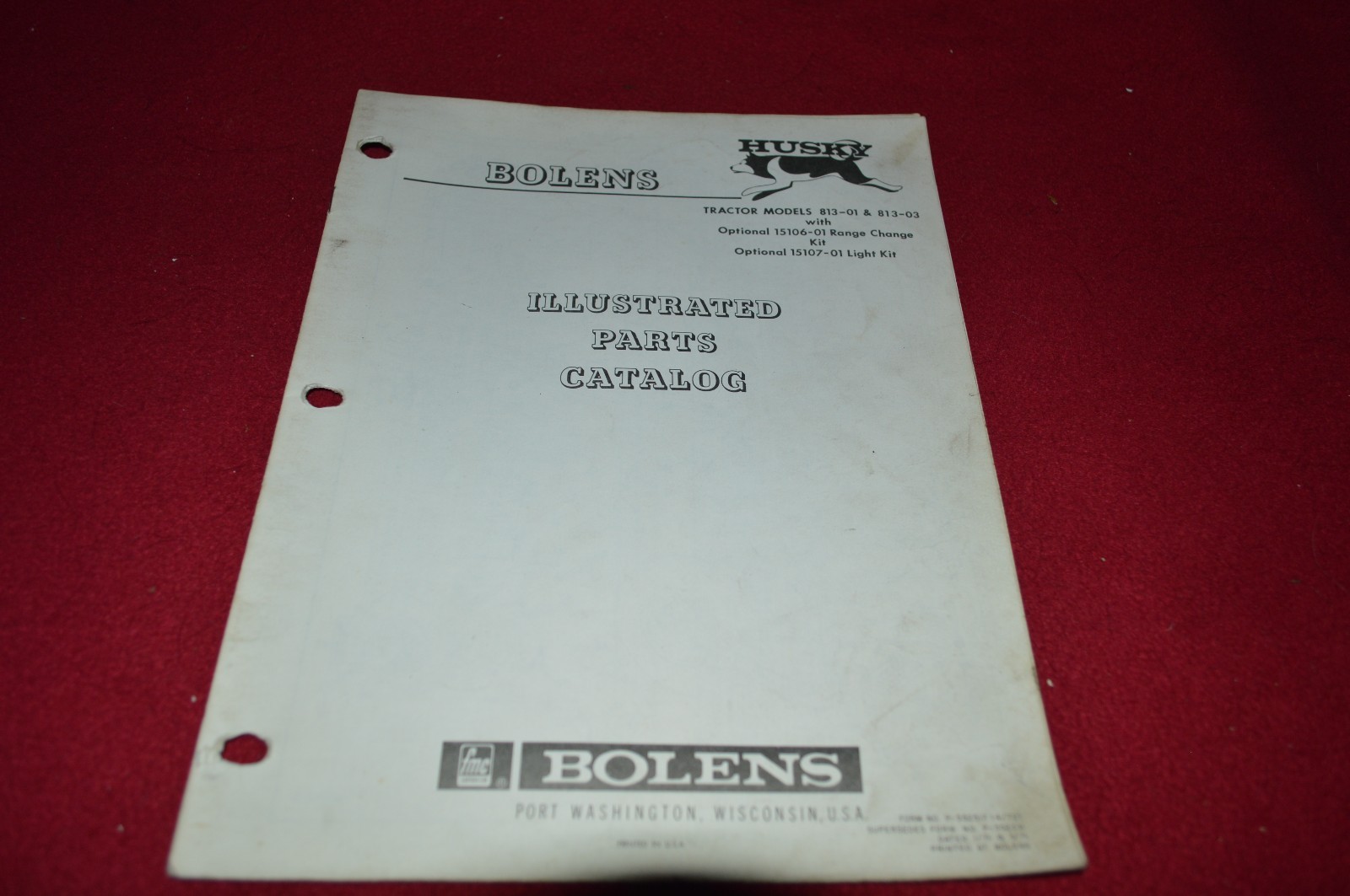 Bolens Husky 813-01 813-03 Tractor Dealer&rsquo;s Parts Book Manual CHPA