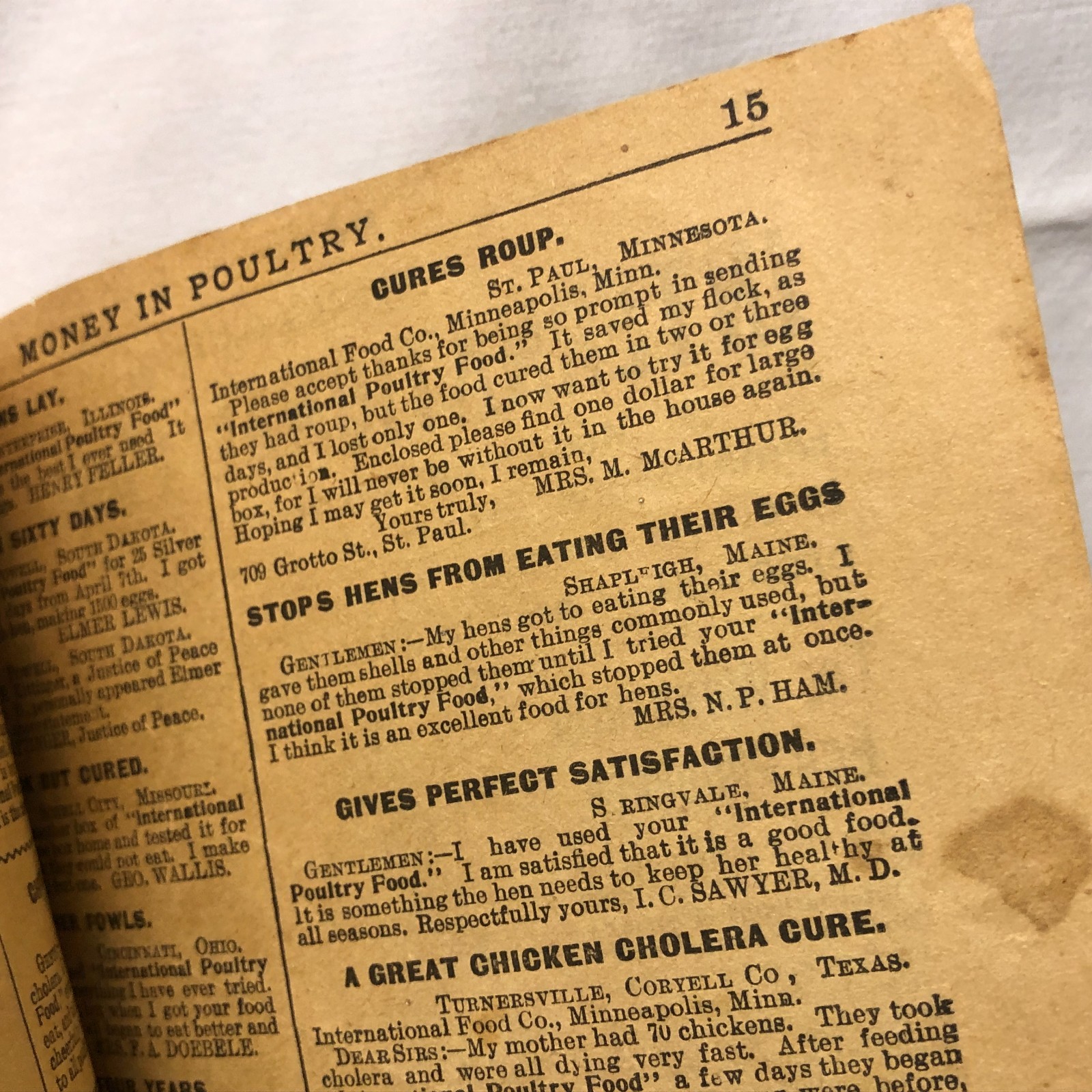 c1900s Money in Poultry Booklet International Poultry Food