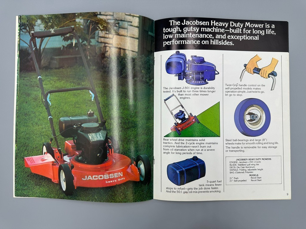 1977 JACOBSEN LAWN TRACTORS Riding Mower Advertising Catalog Vintage