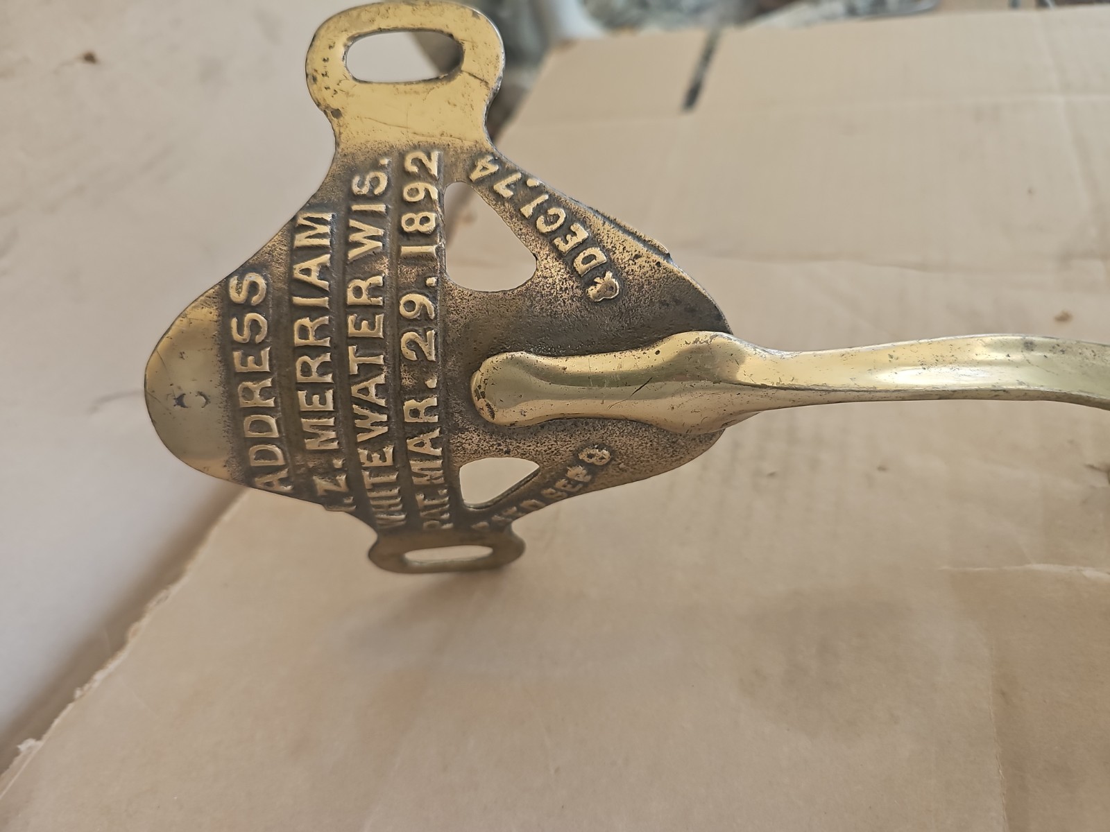 IZ MERRIAM Leg Type CORN CUTTER Cane Sorghum Primitive 1892 Whitewater WI