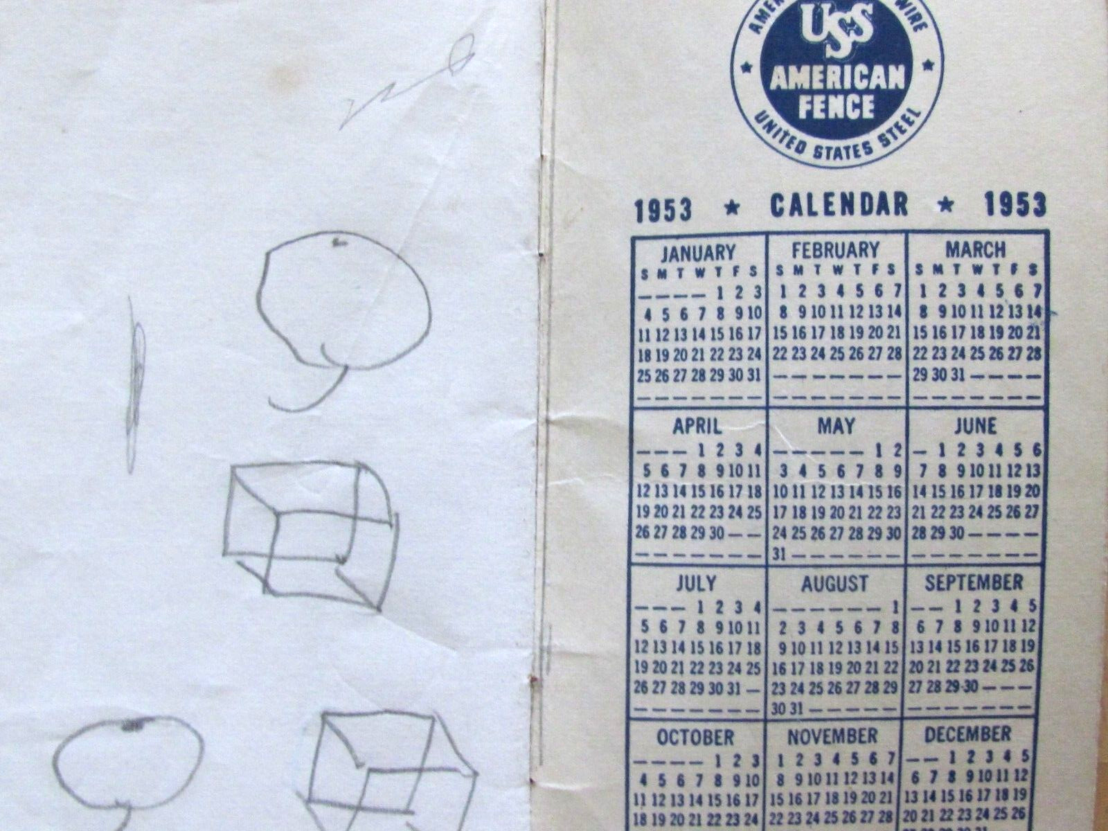 1953 American Fence US Steel Notebook Webber Lumber Atlanta Illinois
