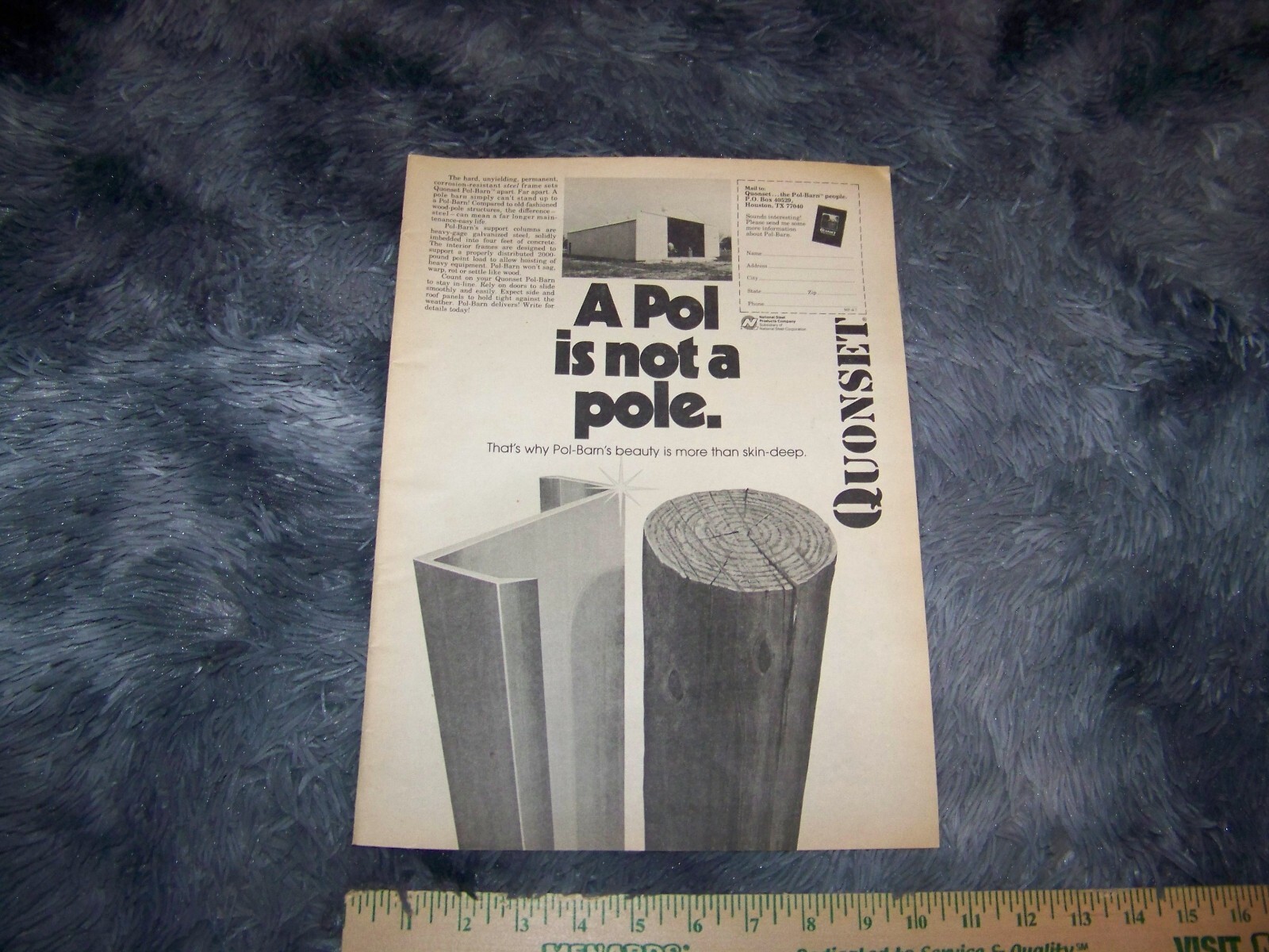 Quonset Pol-Barns Farm / Agricultural Print Ad from Magazine Vintage 1977