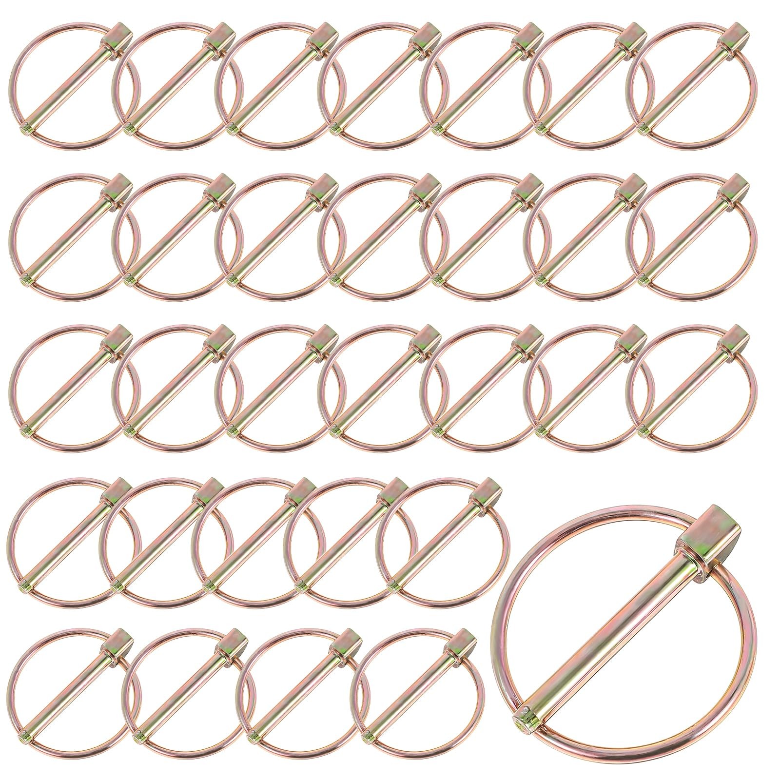 30 Pcs Lynch Pin Assortment Kit, 3/16&Prime; Linch Pin with Ring Trailer Coupler Pins