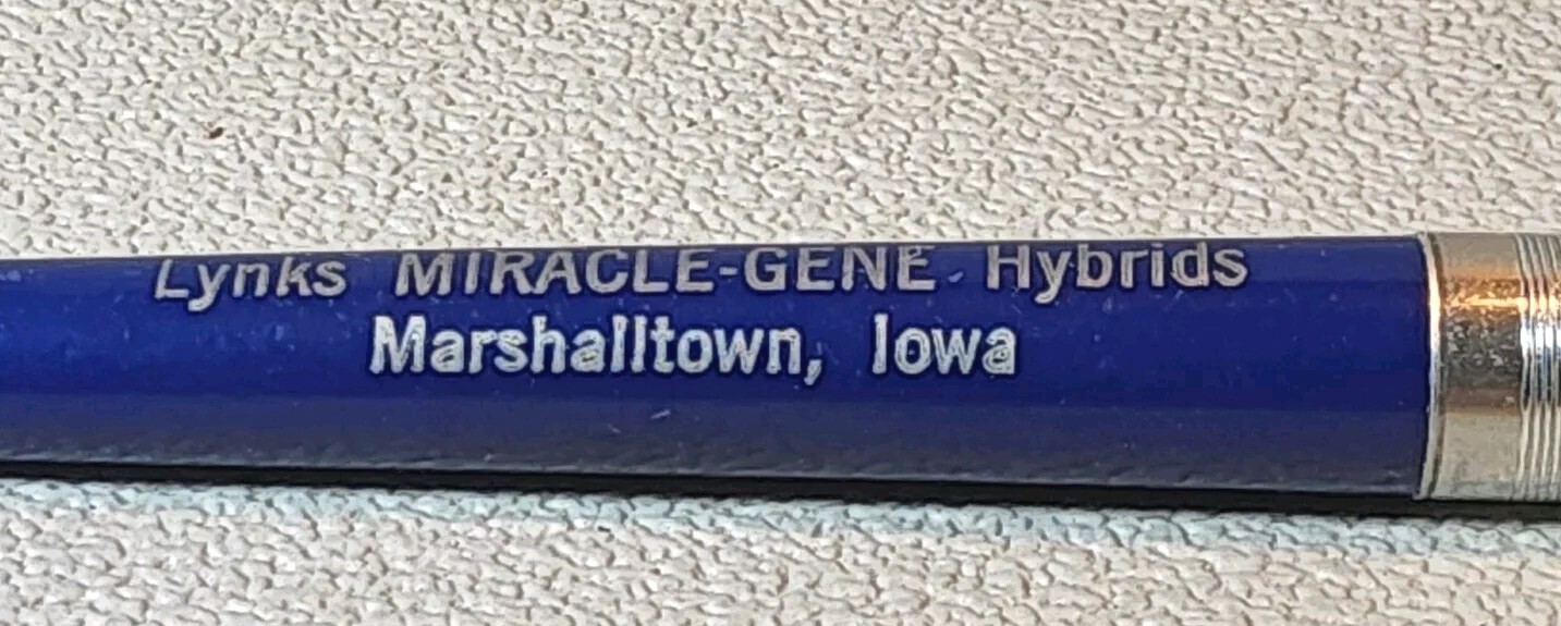Vintage Advertising Pen ~ Lynks Miricale Gene Hybrid ~ Marshalltown, Iowa. AP-11
