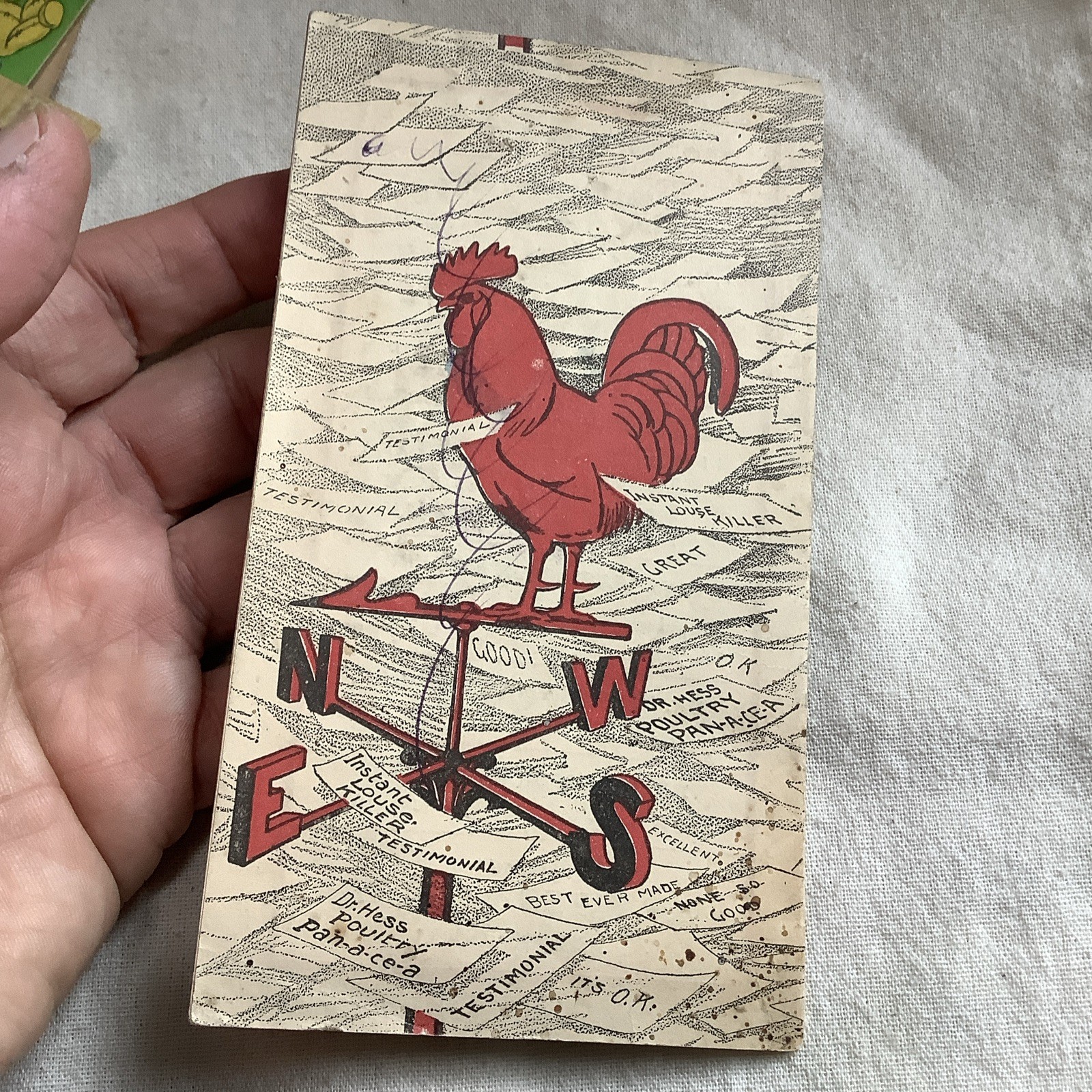 Vintage brochure weathervane Dr. Hess stock food Kansas Ashland OH Horse Chicken