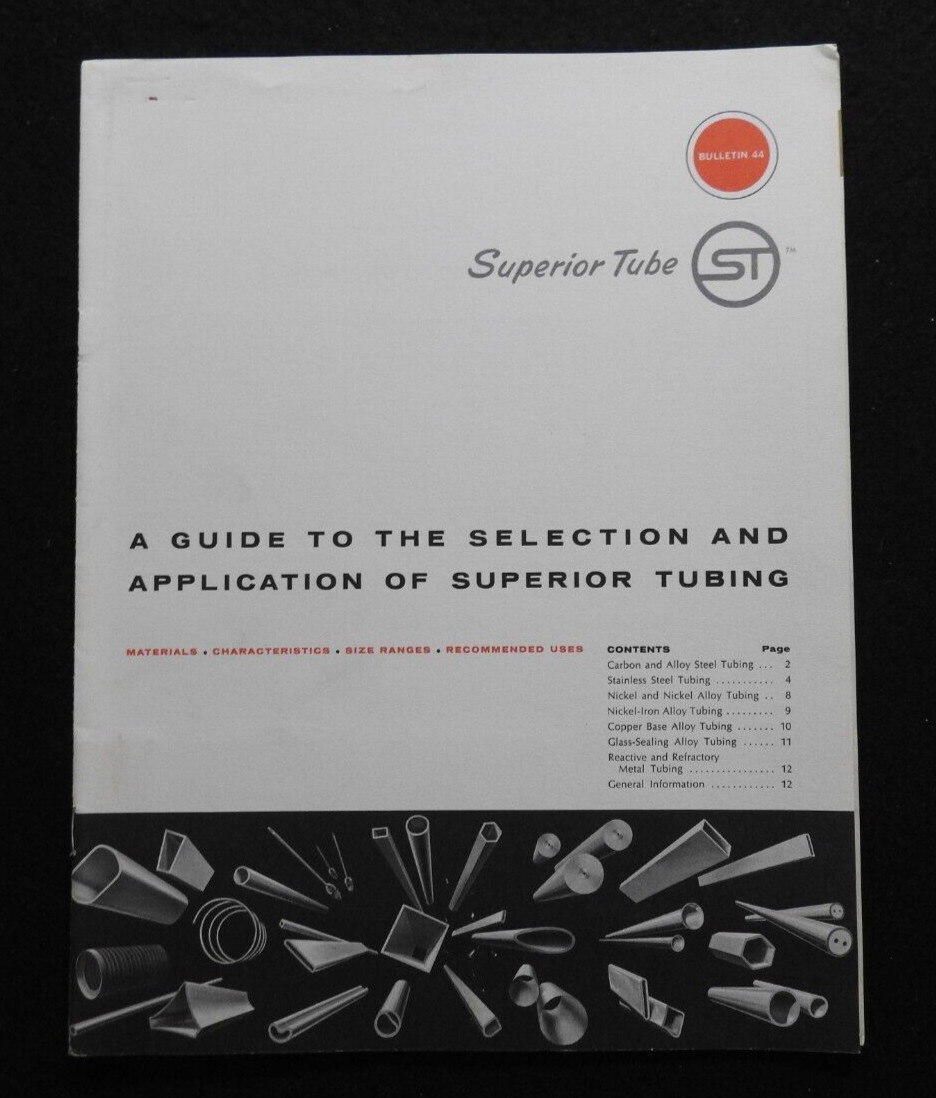 1966 Superior Tube Co. Stainless Steel Tubing Engineering Catalog Norristown PA