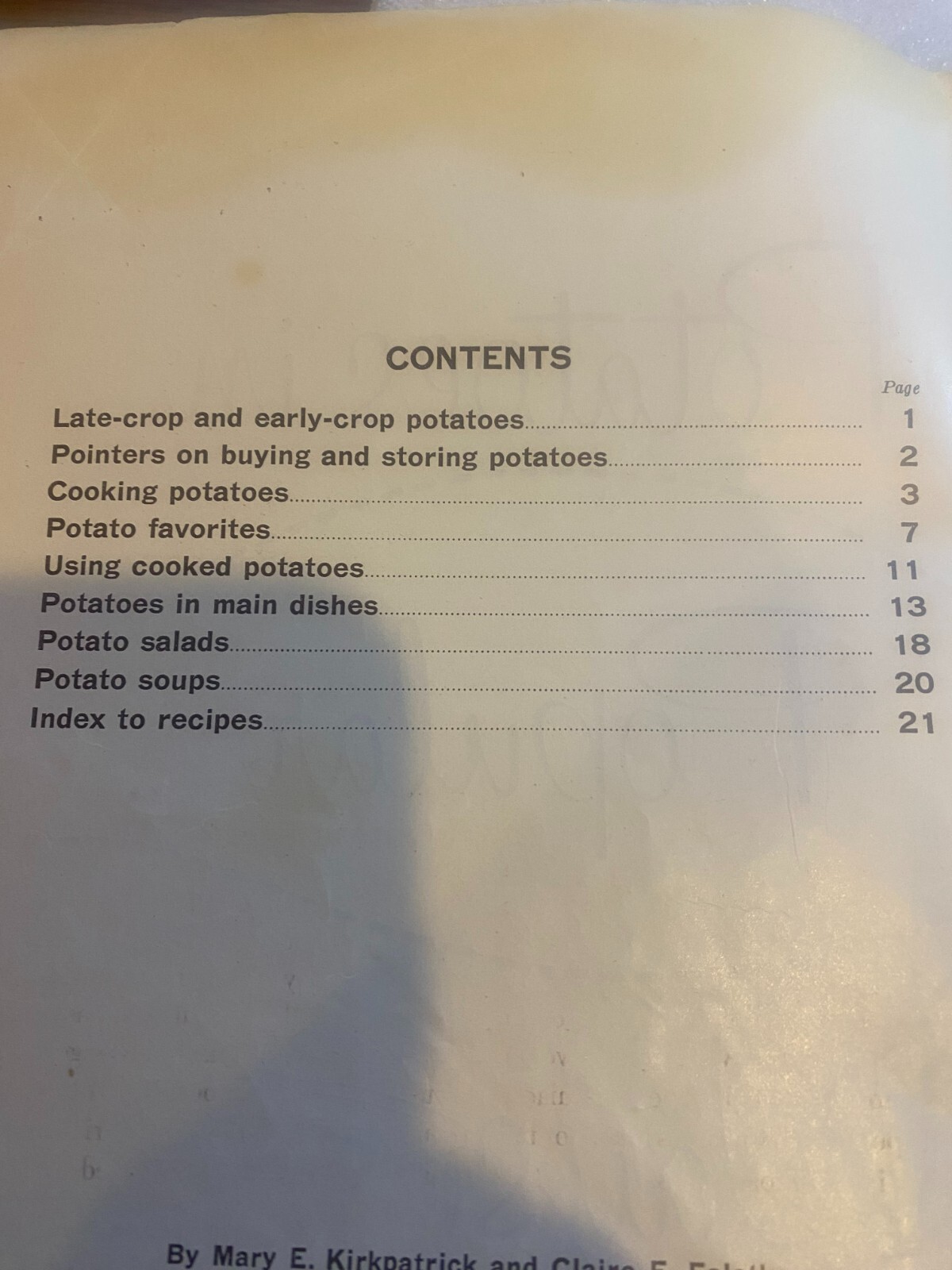 Vintage/Rare- Potatoes in Popular Ways- Farm Brochure USDA issued October 1957