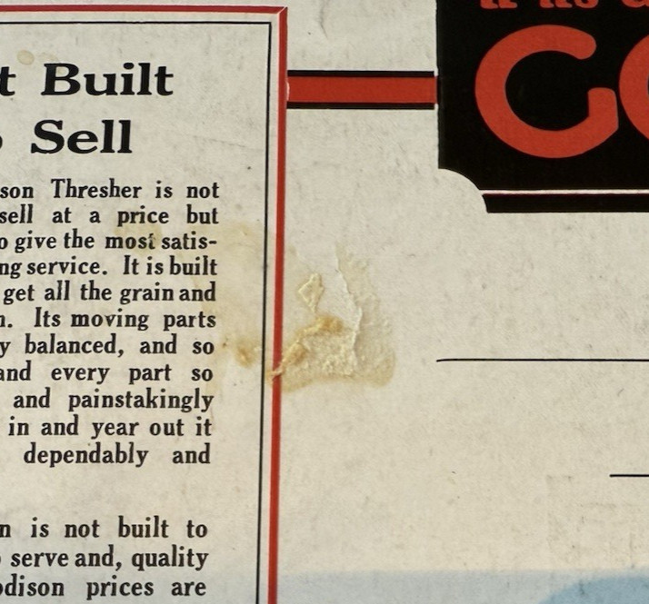 Original 1920s Goodison Threshing Machine Advertising Brochure – Agricultural