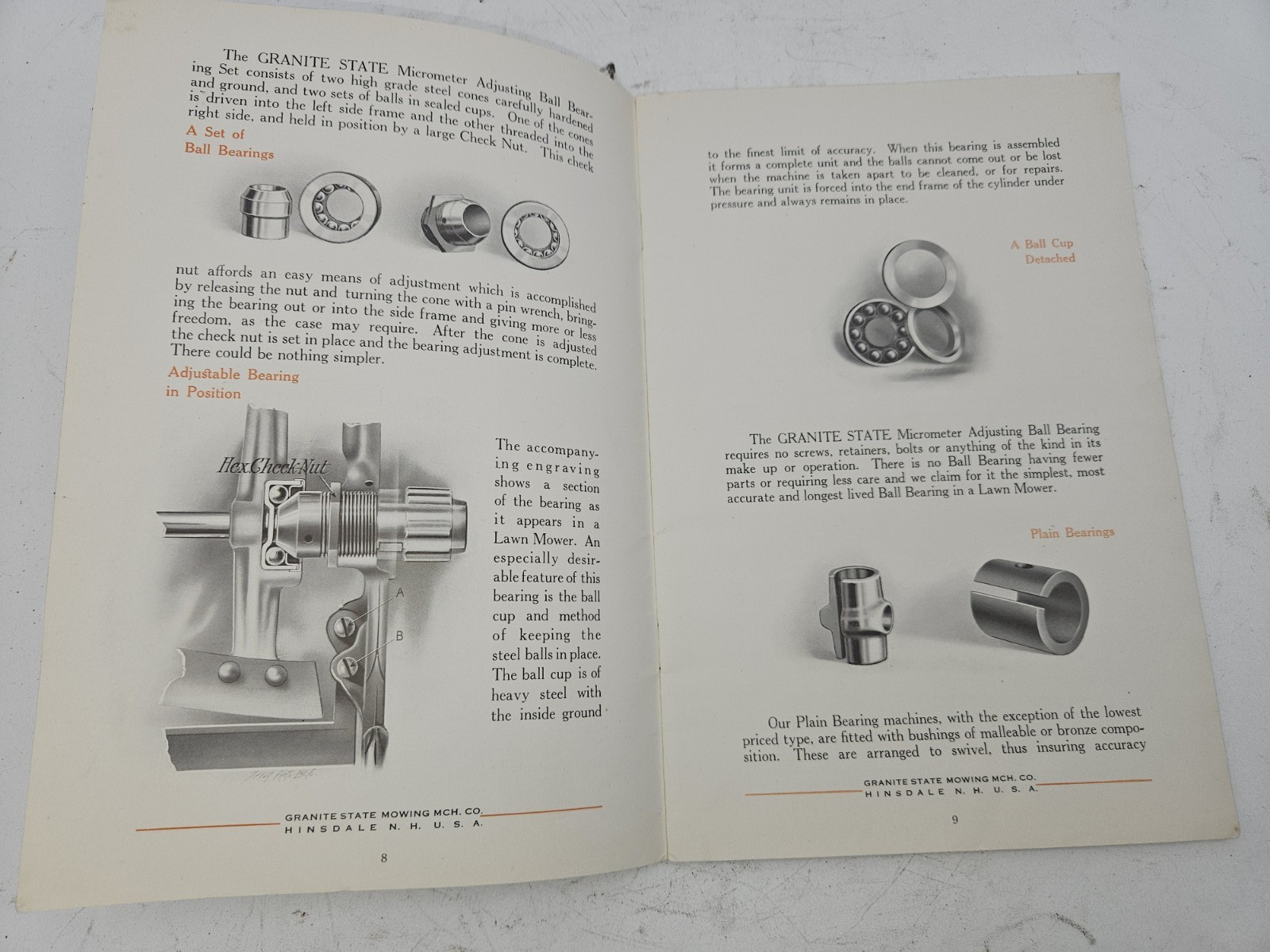 Antique Granite State mowing machines, Mowers parts & Sales catalogs and Wrench