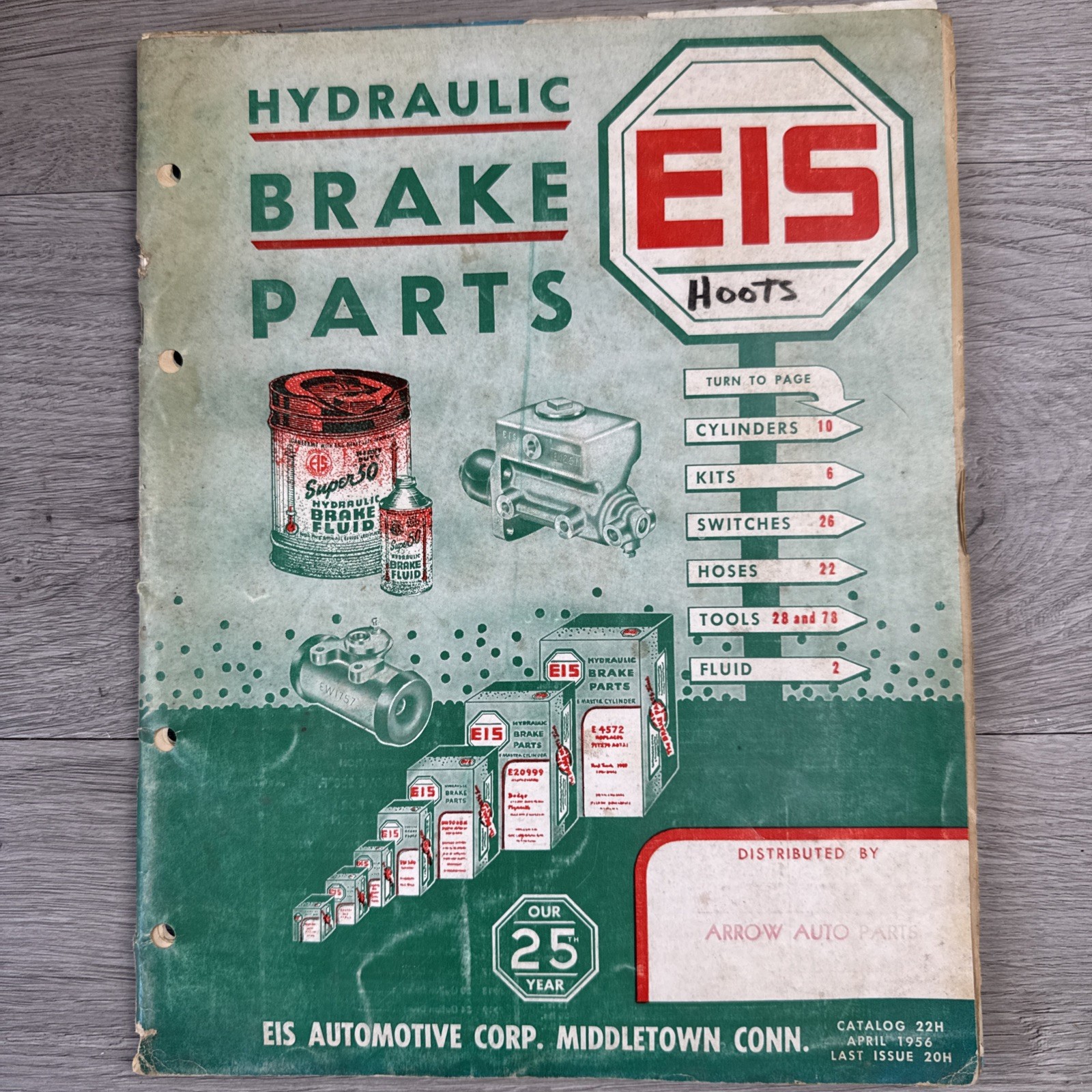 Vintage EIS Hydraulic Brake Parts Catalog No. 22H! – Ca 1956