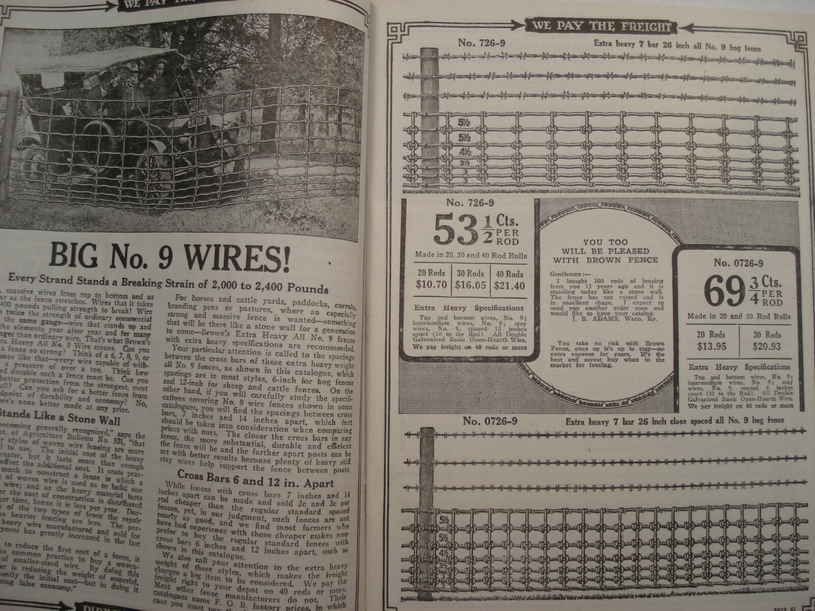 CATALOG BROWN FENCE & GATES DECEMBER 1919 CLEVELAND OHIO