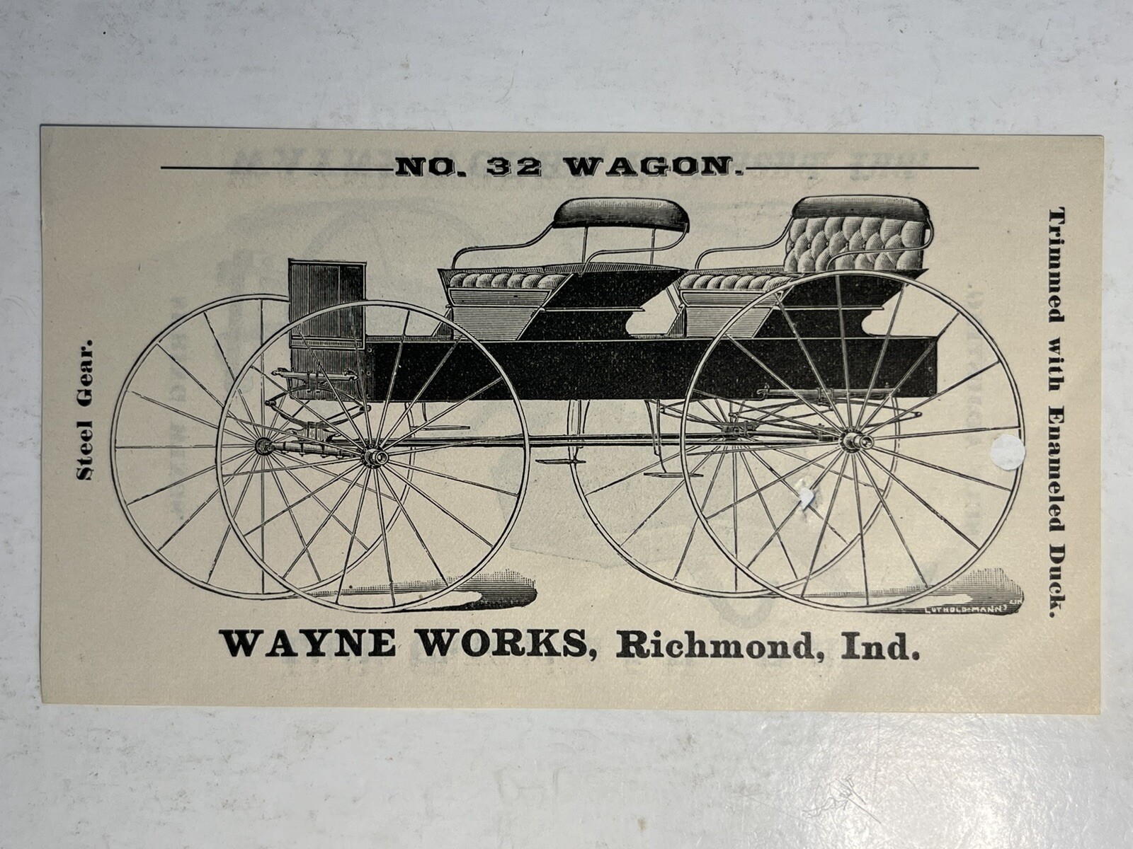 Early 1900s Advertising Wayne Works Richmond Indiana Number 32 Wagon Hoe Drill