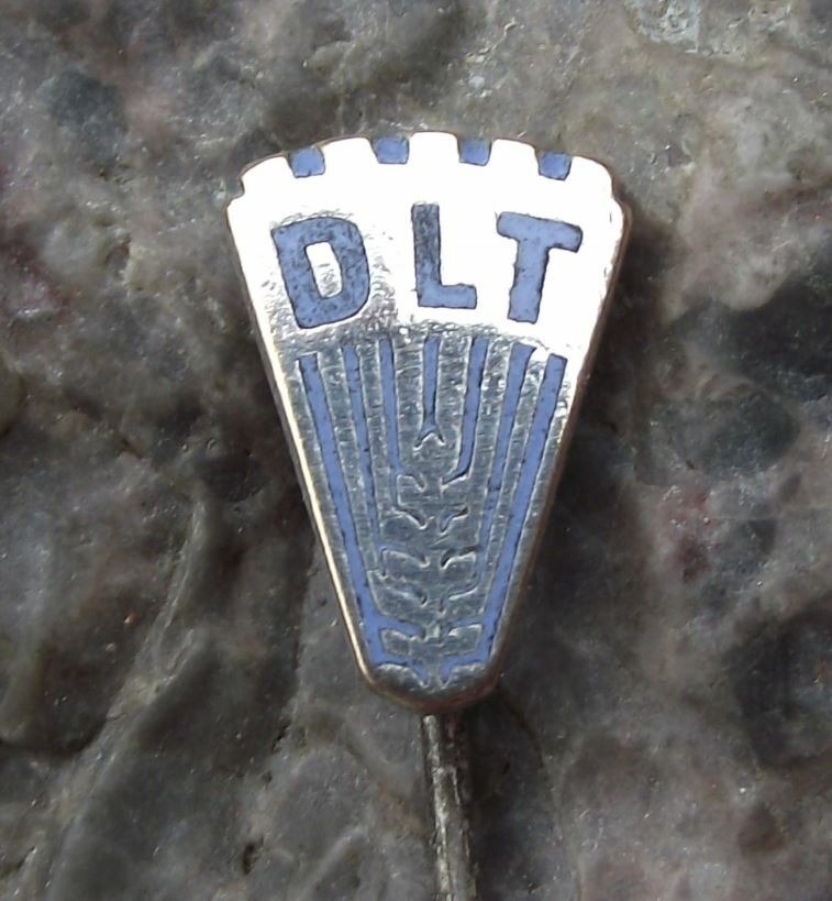 Antique DLT Landmaschinen Traktorenbau Leipzig East Germany Farming Pin Badge