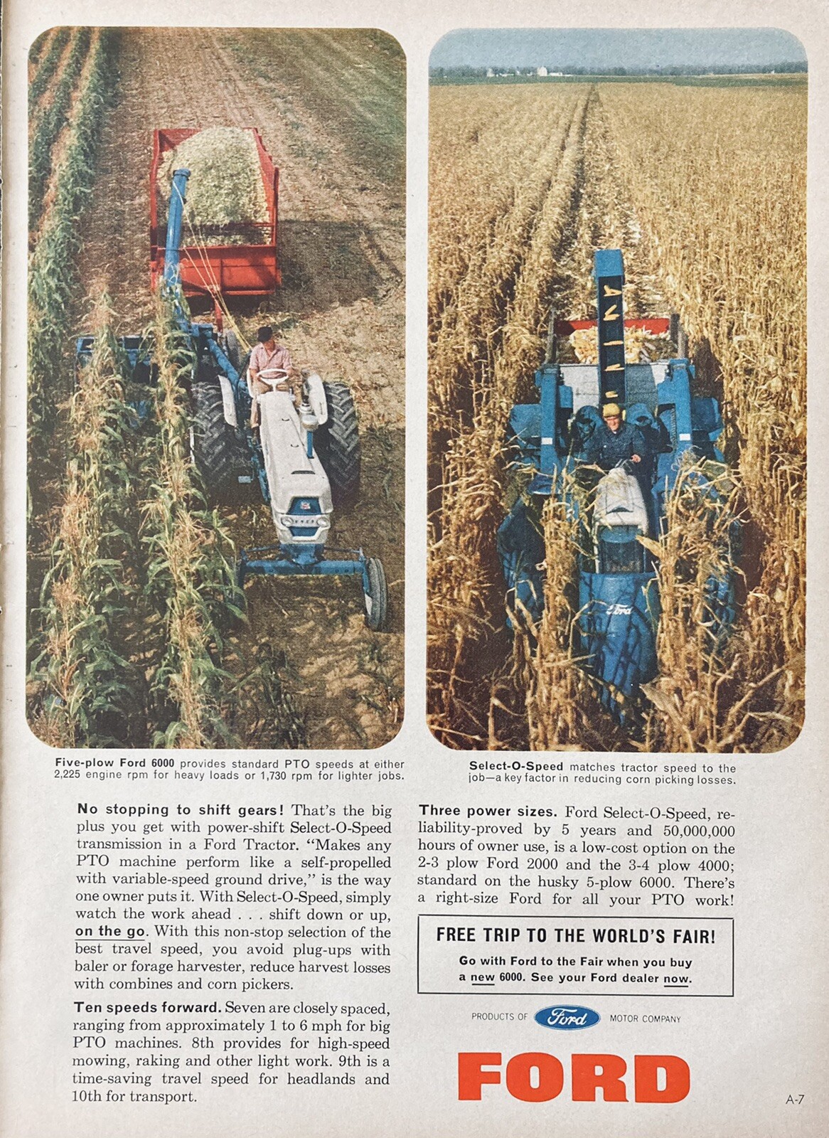 1964 AD(XH5)~FORD MOTOR CO. FORD 6000 TRACTOR W/SELECT-O-SPEED TRANSMISSION