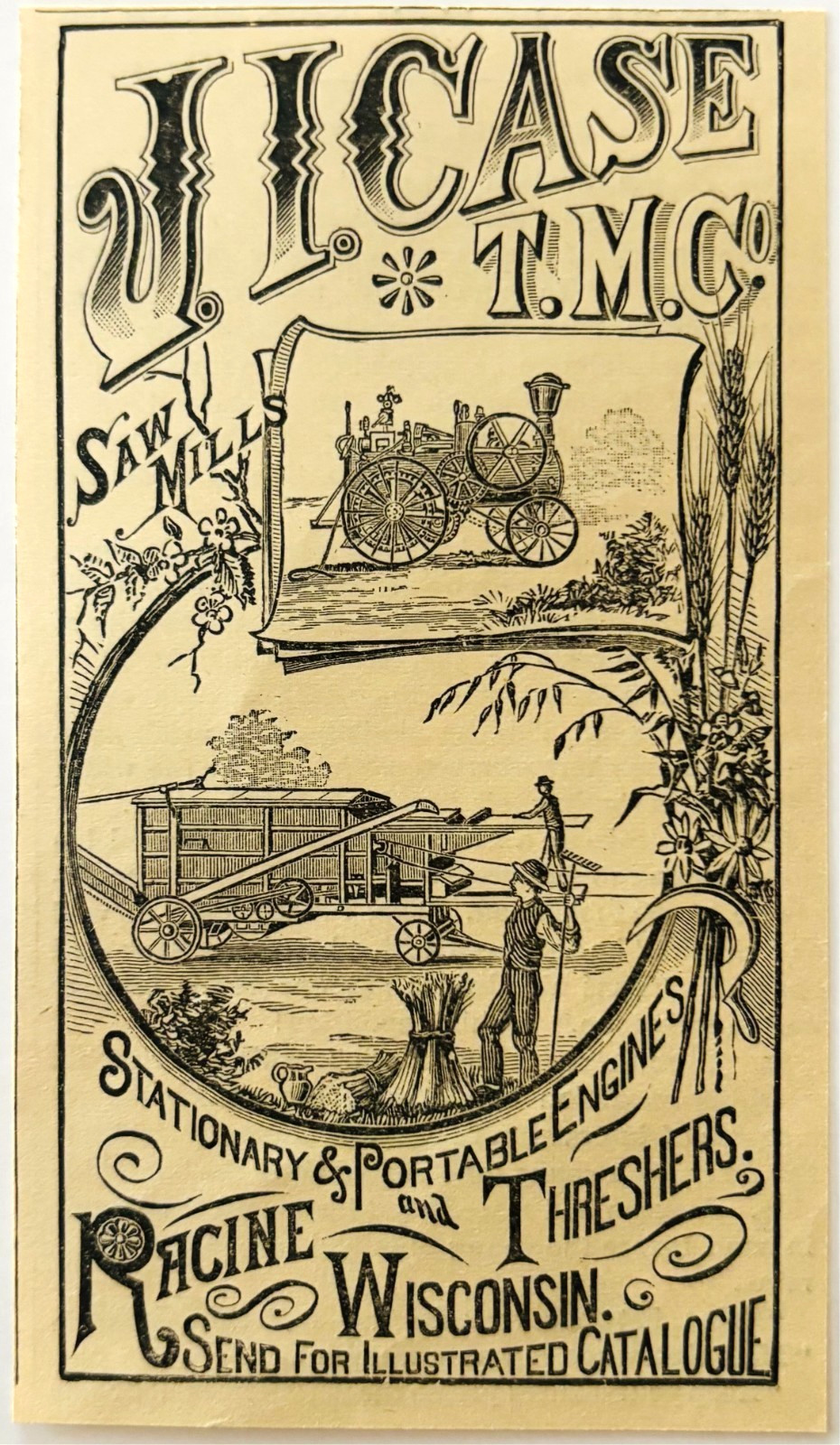 1886 Case Threshers Advertisement Victorian Agriculture Racine Wisconsin DWKK27G