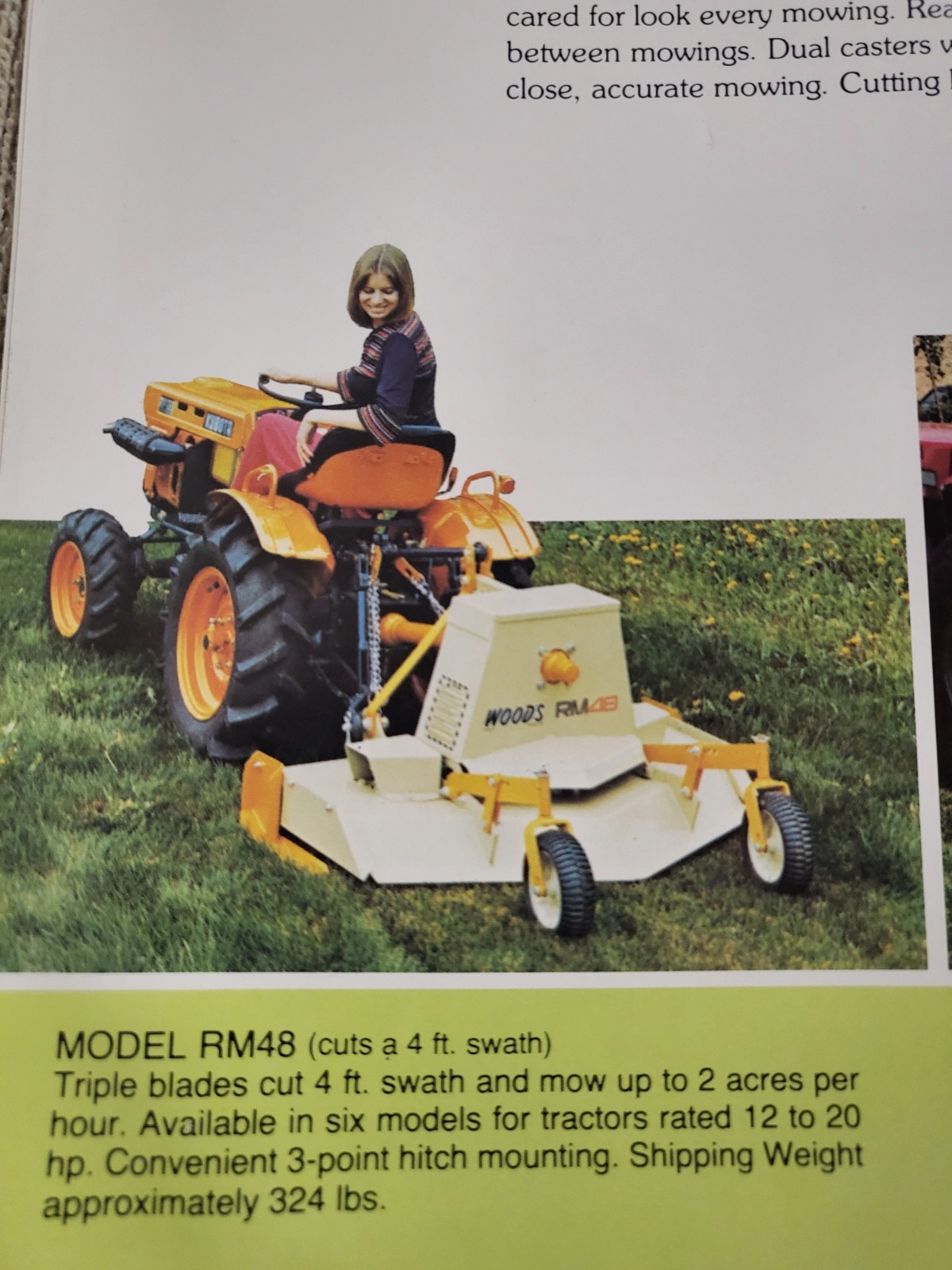 Vintage 1980s WOODS Rotary Mower BROCHURE Belly & Rear mount Lawn Mowers tractor
