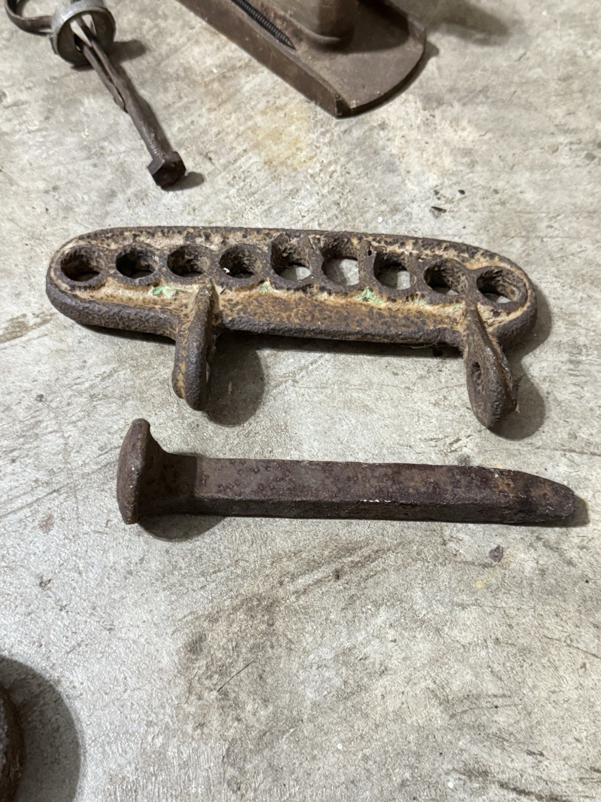 Old Rusty Farm Implements And Tools. Decorative Vintage