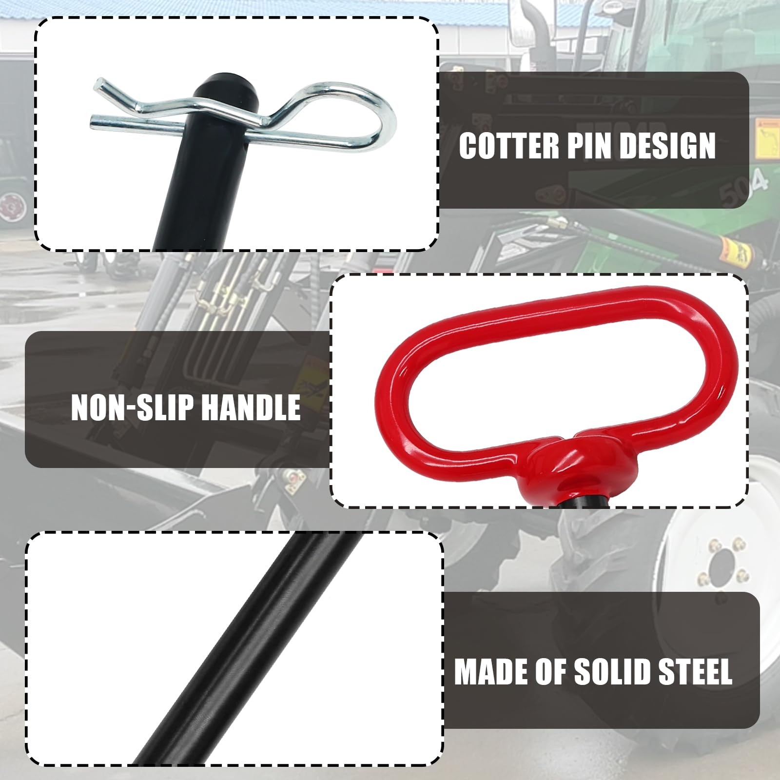 Qjaiune 2Pcs Lawn Mower Trailer Hitch Pin 3/8 x 4 Inch – x 4