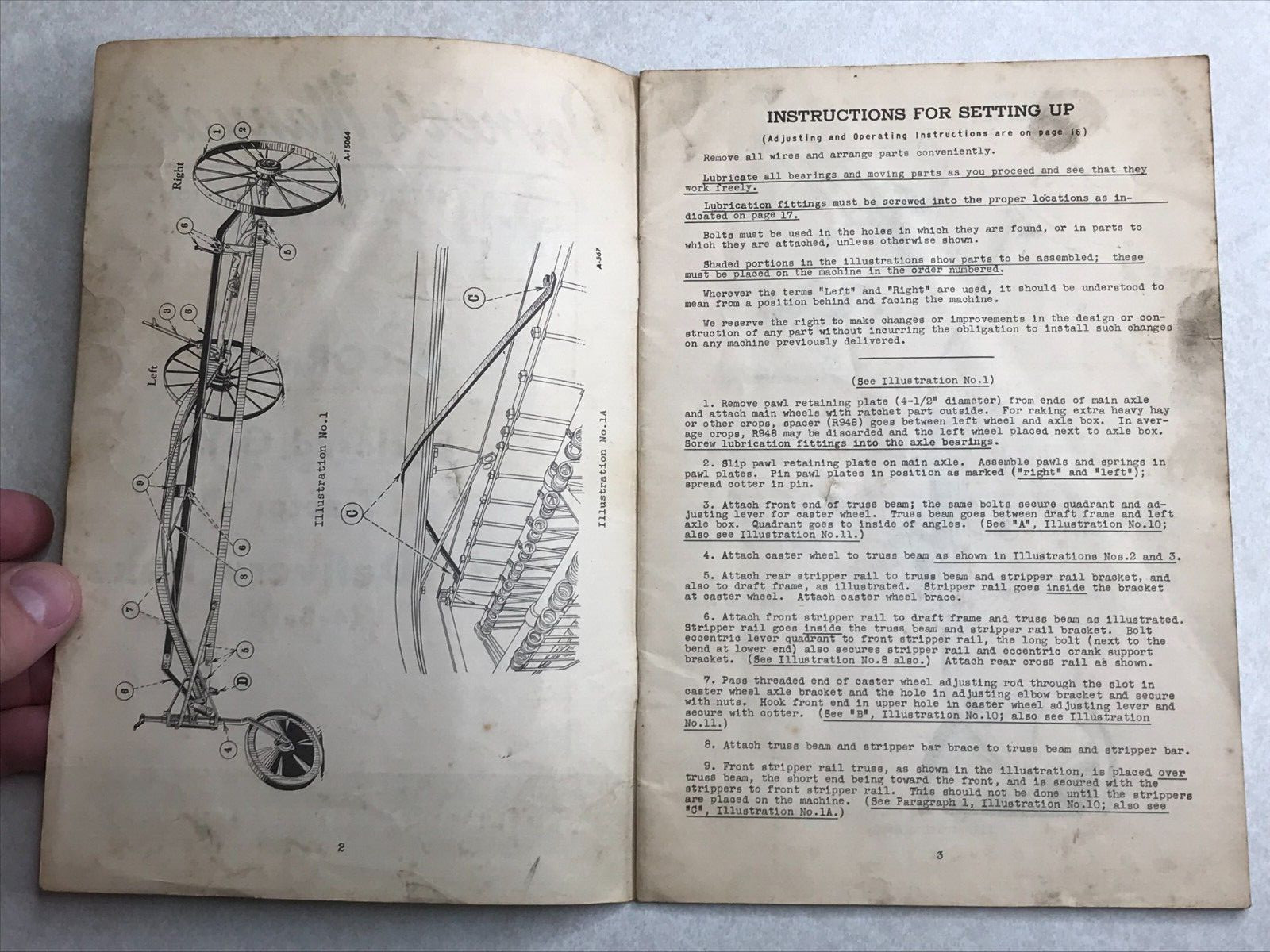 Farm Owners Manual 1949 IH McCormick Tractor Side Delivery Rake Enc Gear SBG194