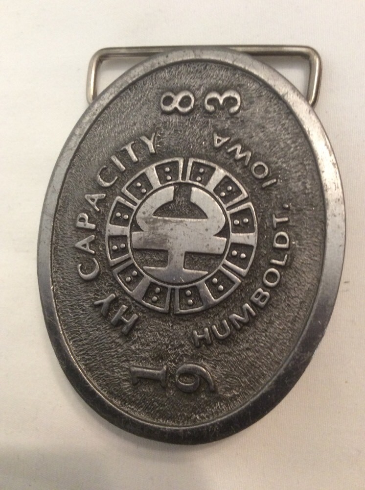 1 Bronze 1982 & 1 Silver 1983 Hy Capacity Ltd Edition Belt Buckle-Humboldt IA B2