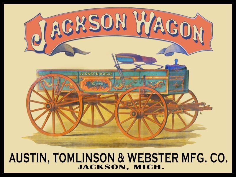 Jackson Wagon Co. of Jackson Michigan NEW METAL SIGN: 9×12&Prime; Ships Free