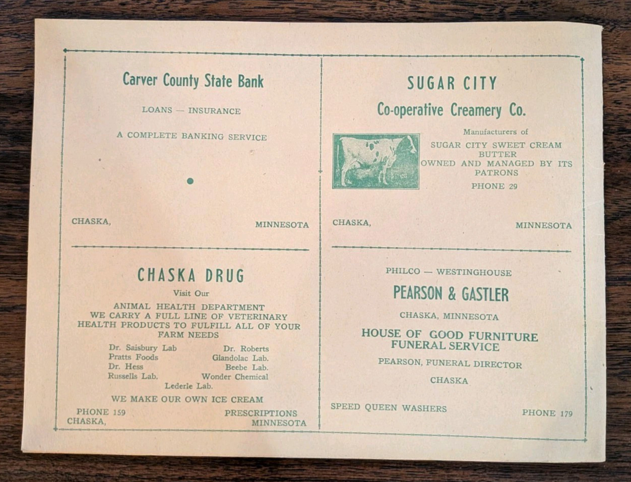 Vintage 1950s Farm Record Book – Chaska MN Ads, Unused Tax Ledger