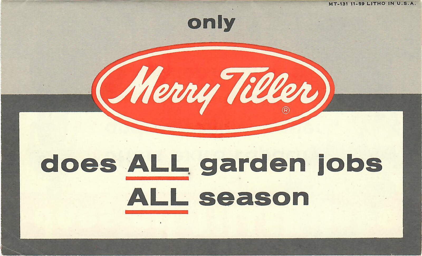 Merry Tiller Brochure Roto Tiller Garden Tractor Sickle Mower Wheelbarrow Plow