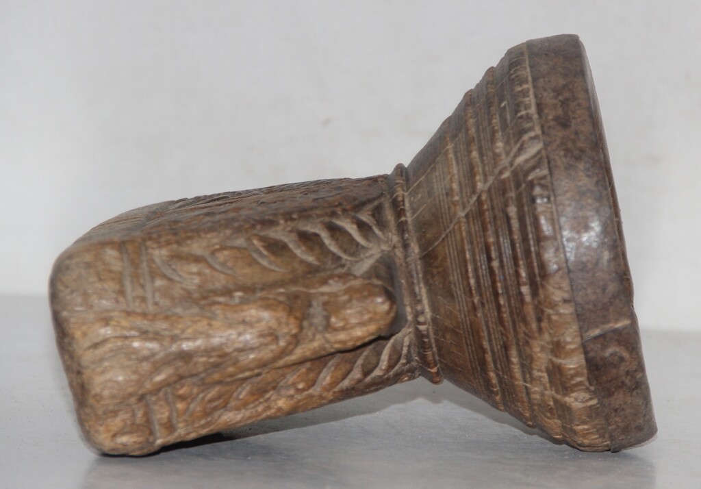 Antique Wooden Agricultural Seed Holder Bijni Original Old Hand Carved
