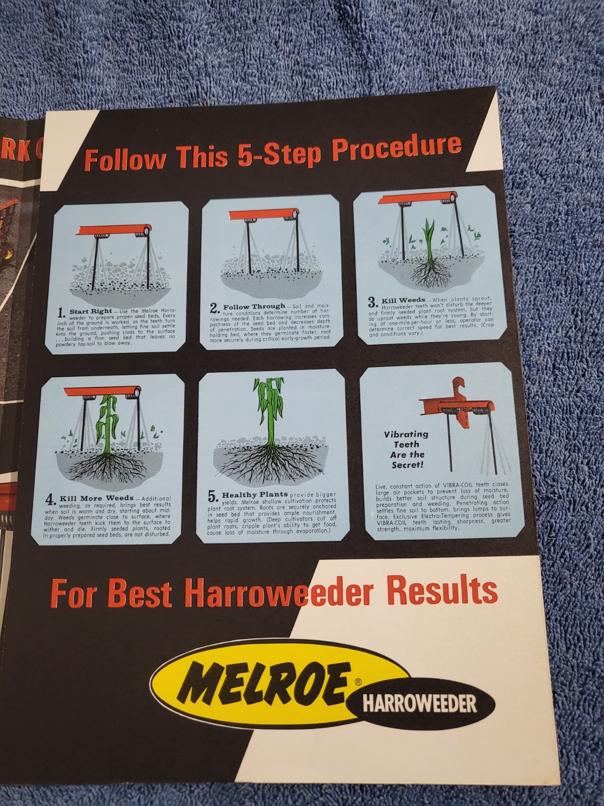 Farm Implement Brochure MELROE Harroweeder Harrow Weeder Gwinner North Dakota