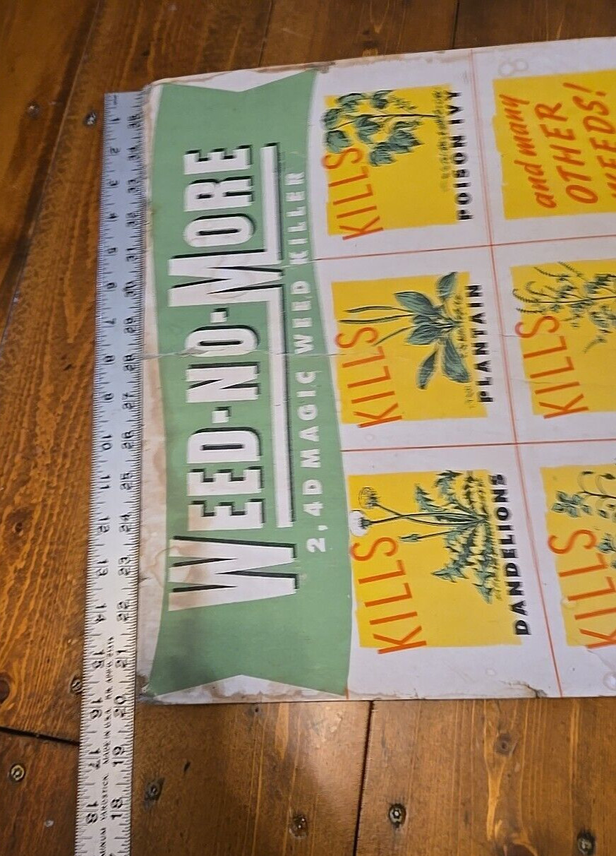 Vintage Poster Display Ad Sherwin Williams Weed-No-More Weed Killer 16 x 20
