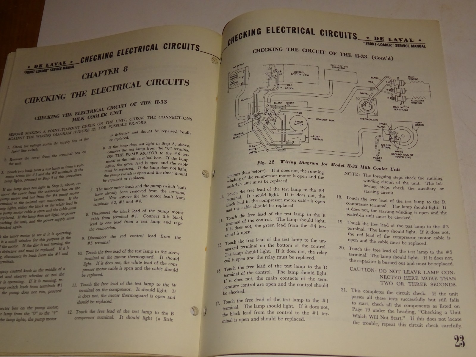 1951 DeLaval Speedway Front Loader Milk Cooler Service Manual Separator Company