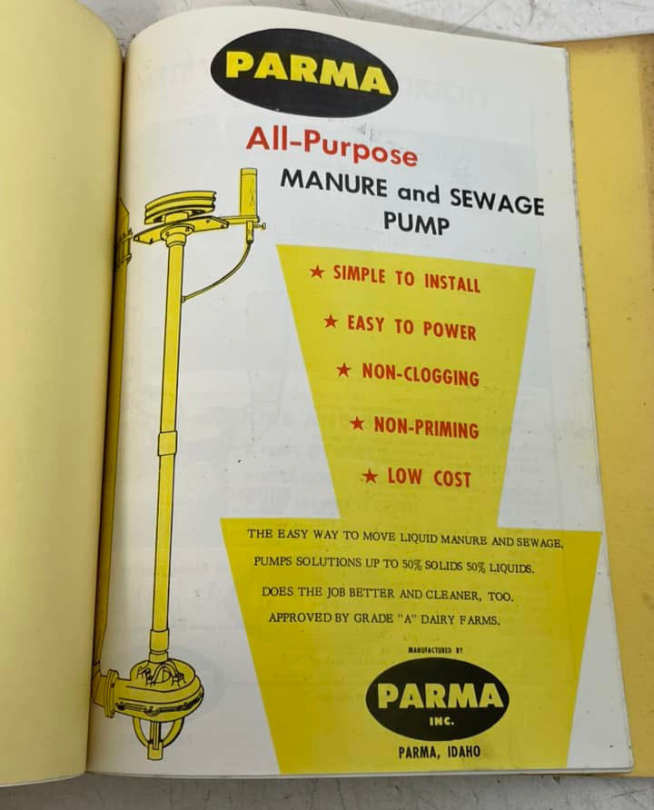 Vintage Parma Farm Water Lifter / Pump Brochure and Manual Folder w Price Lists