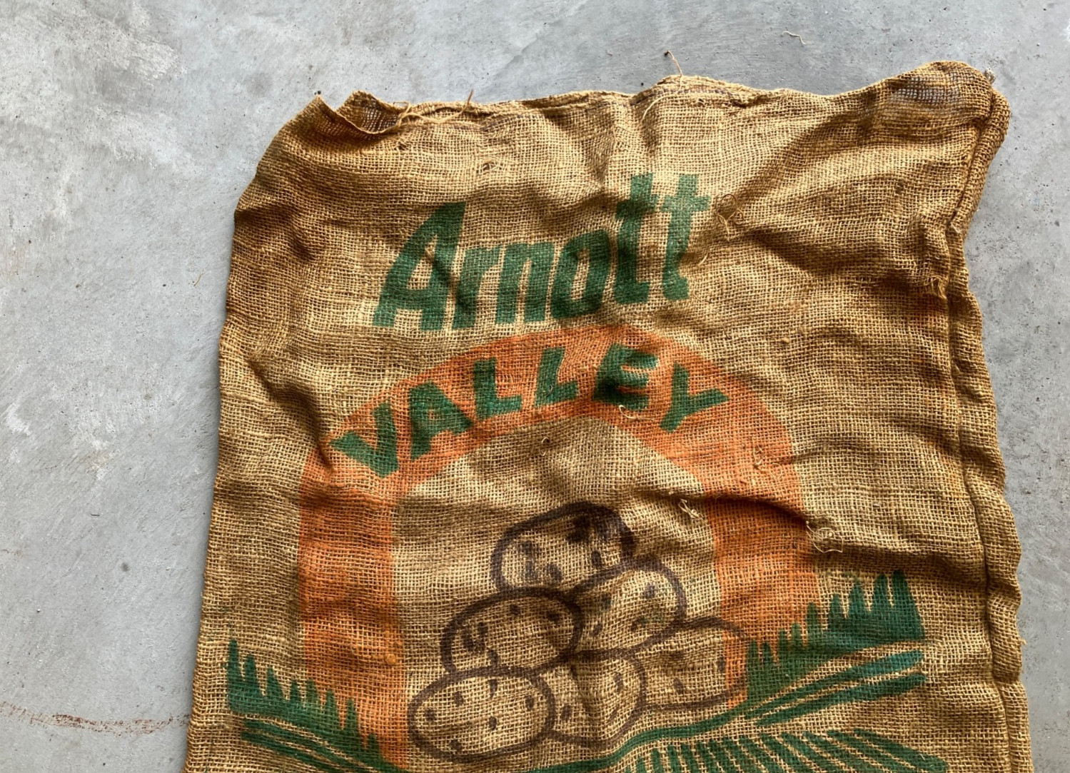 Vintage-Arnott Valley-Kizewski Farms , Stevens Point, Wisc-Potato Sack – Burlap