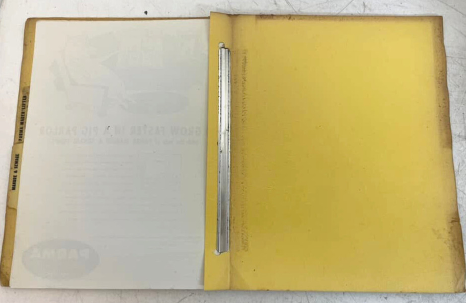 Vintage Parma Farm Water Lifter / Pump Brochure and Manual Folder w Price Lists