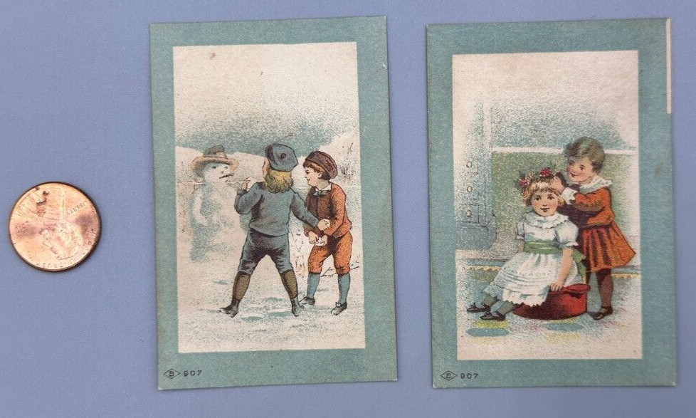 1880s SNOWMAN Children Victorian FARM Advertising Trade Card PORTLAND OR