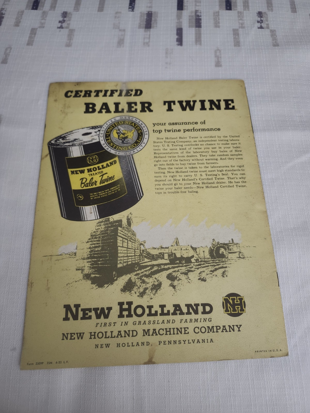 New Holland Baler Twine Dealer&rsquo;s Brochure 1953 Graphic Advertising